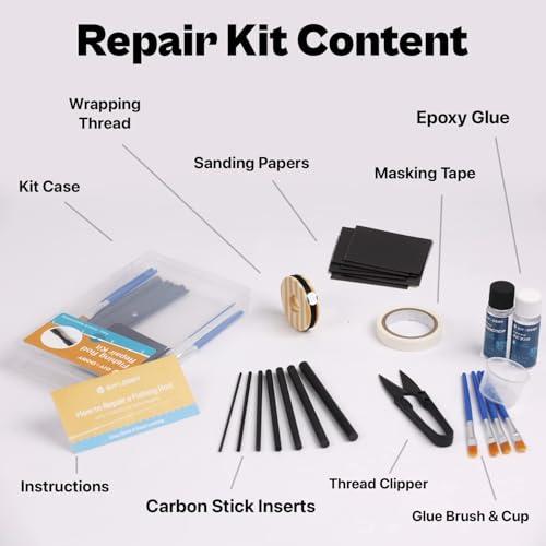 【互換品】 釣り竿修理キット ロッド 修理 カーボンファイバー補修棒付き エポキシ接着剤とサンディングペーパー付き 淡水・海水用釣り竿の修理用品一式I |  | 04