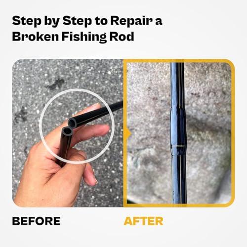 【互換品】 釣り竿修理キット ロッド 修理 カーボンファイバー補修棒付き エポキシ接着剤とサンディングペーパー付き 淡水・海水用釣り竿の修理用品一式I |  | 05