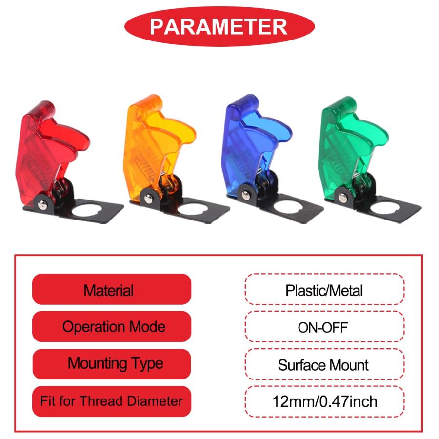 MKBKLLJY 10 個 12 ミリメートル/0.47 インチ取り付け穴安全フリップカバーマルチカラー防塵防水キャップトグルバットハンドルスイ |  | 01