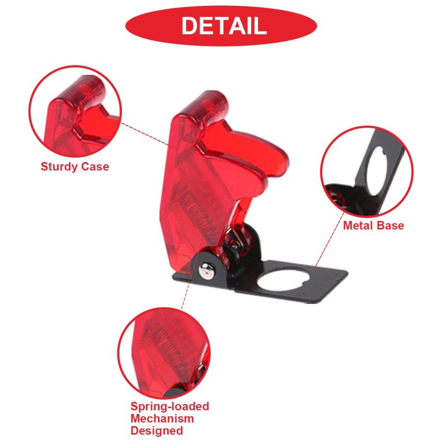 MKBKLLJY 10 個 12 ミリメートル/0.47 インチ取り付け穴安全フリップカバーマルチカラー防塵防水キャップトグルバットハンドルスイ |  | 02