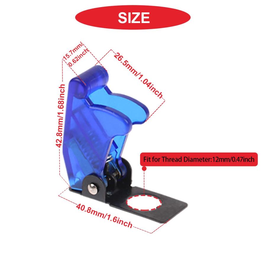 MKBKLLJY 10 個 12 ミリメートル/0.47 インチ取り付け穴安全フリップカバーマルチカラー防塵防水キャップトグルバットハンドルスイ |  | 03