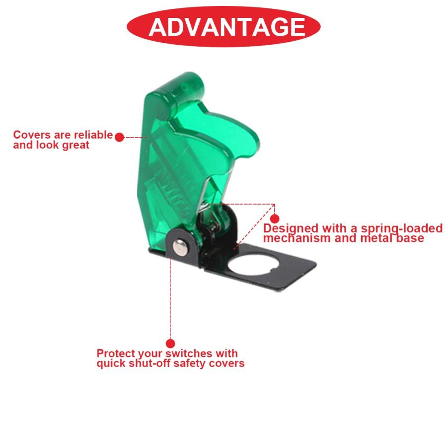 MKBKLLJY 10 個 12 ミリメートル/0.47 インチ取り付け穴安全フリップカバーマルチカラー防塵防水キャップトグルバットハンドルスイ |  | 05