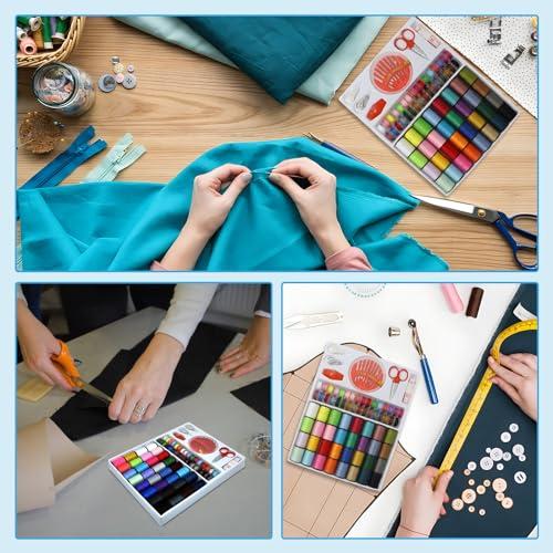 Doyime 裁縫セット ミシン糸 64個セット 裁縫道具セット 電動ミシン 手縫い系 ぬい針 はさみ シンブル 巻き尺 携帯式 ミニ裁縫道具 |  | 03