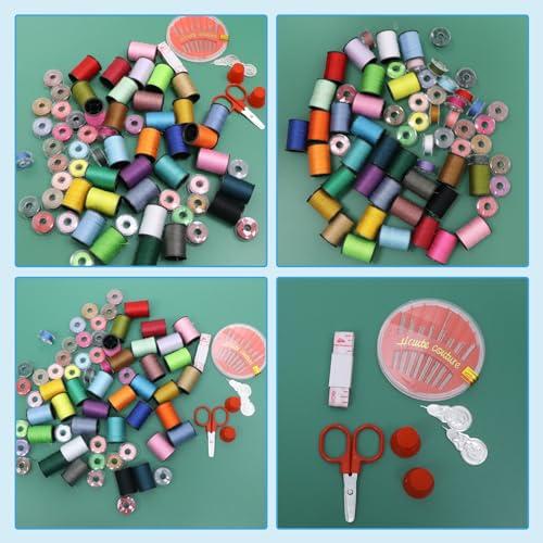 Doyime 裁縫セット ミシン糸 64個セット 裁縫道具セット 電動ミシン 手縫い系 ぬい針 はさみ シンブル 巻き尺 携帯式 ミニ裁縫道具 |  | 04