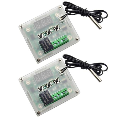 CM Hardware サーモスタットDC 12V XH-W1209 温度熱センサスイッチ -50〜110℃ デジタルサーモスタット 2個セット | 