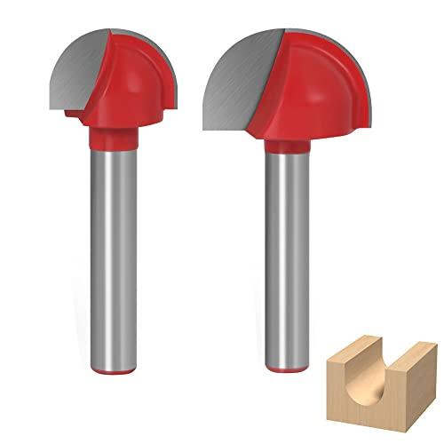 2本組 超硬U溝ビット シャンク ラウンドノーズルータビット U溝ルータービット 木工用 彫刻カッター 溝ほり 面取り 装飾ツール 加工 | 