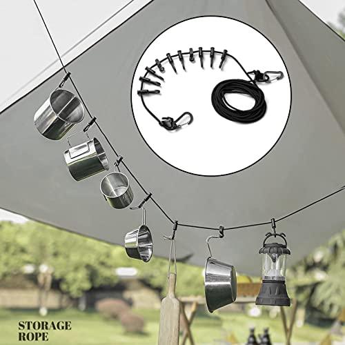 D.B.J ハンギングチェーン デイジーチェーン 黒 ハングバックル10個 全長500cm 調節可能 多機能ロープ 物干しロープ 携帯便利 旅行 |  | 01