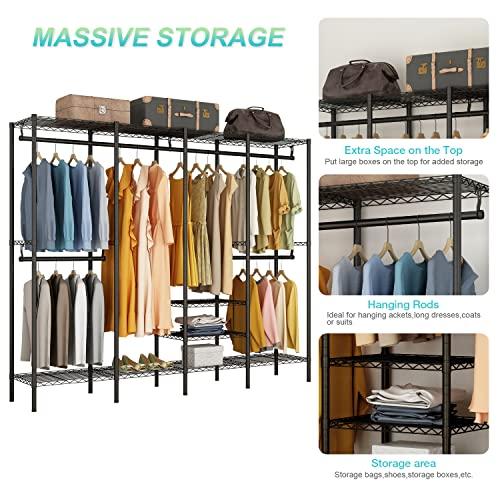 ワードローブ ハンガーラック 大容量 洋服ラック 頑丈 棚板高さ調節 ブラック 幅193×奥行40×高さ192cm |  | 02