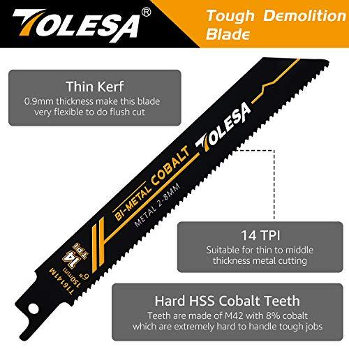TOLESA レシプロソー替刃 14山 150mm バイメタル コバルト 金属用