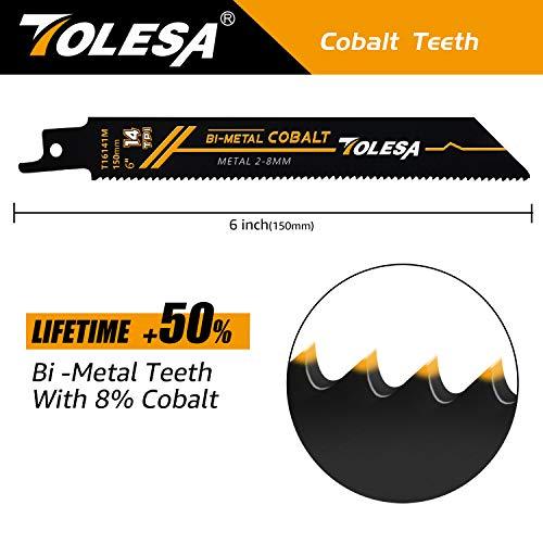 TOLESA レシプロソー替刃 14山 150mm バイメタル コバルト 金属用 セーバーソー替刃 5枚入れ |  | 02