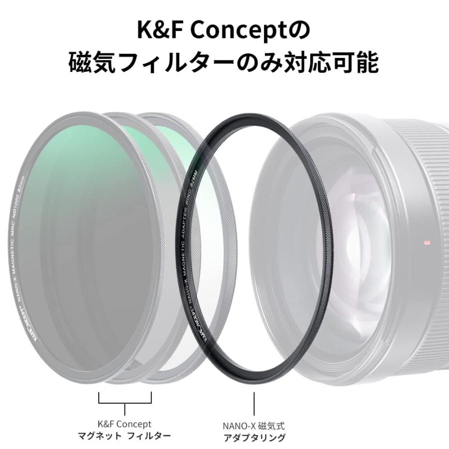 K&F Concept 55mm 磁気レンズフィルターアダプターリング 強い吸着力 フィルタを快速に着脱可能 |  | 02