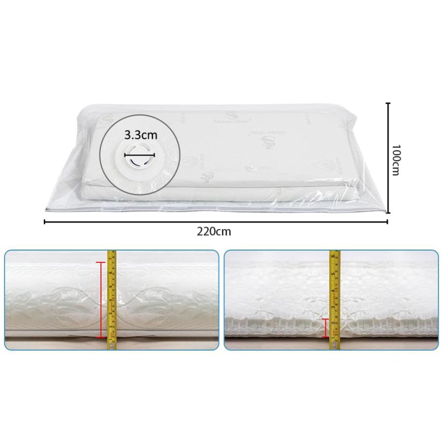 Esoes 布団圧縮袋 220x100cm 特大サイズ圧縮袋 衣類圧縮袋 ふとん圧縮袋 圧縮バッグ掃除機対応 マットレス 圧縮袋 引っ越し/布団 |  | 01