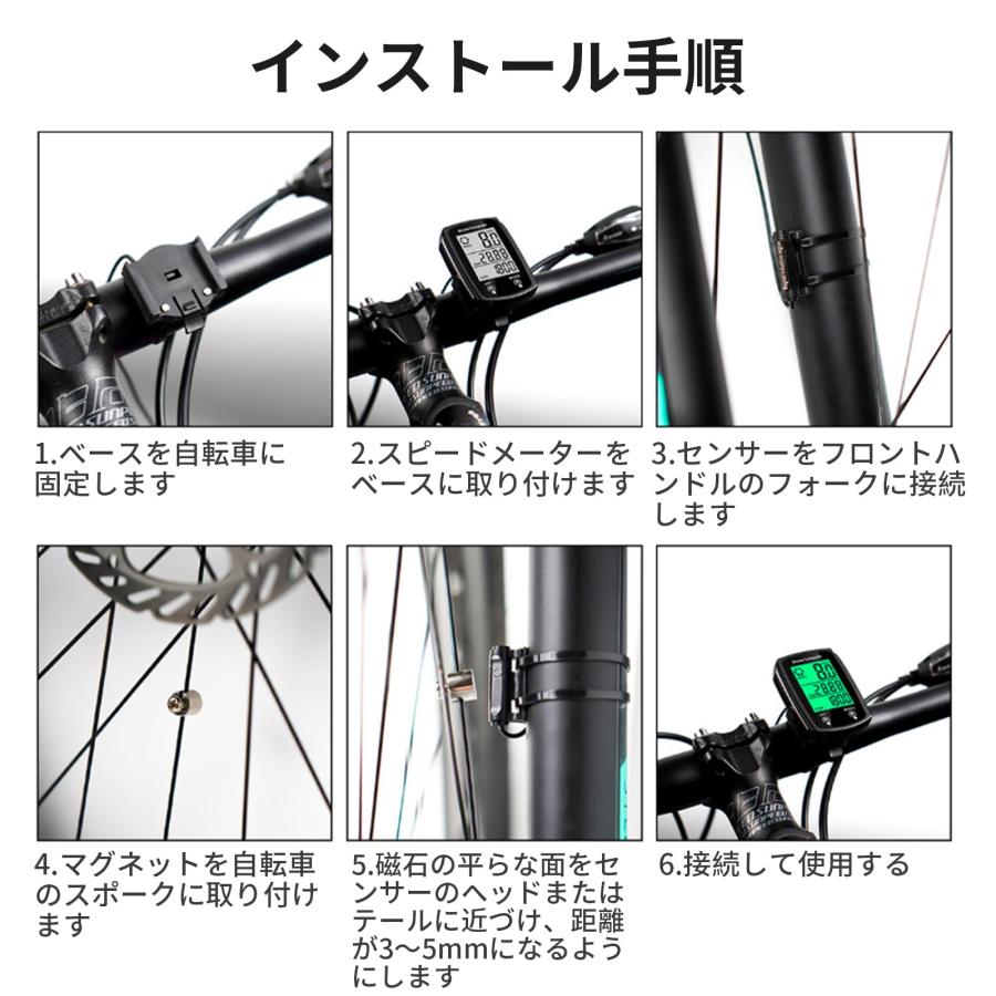 aninako サイクルコンピュータ スピードメーター 自転車 イヤー