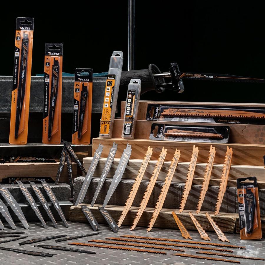 TOLESA レシプロソー替刃 枝切り用 木工用 セーバーソーブレードセット 生木 竹切り用 庭園剪定 木材切断 樹木剪定 プラスチックパイプ切 |  | 06