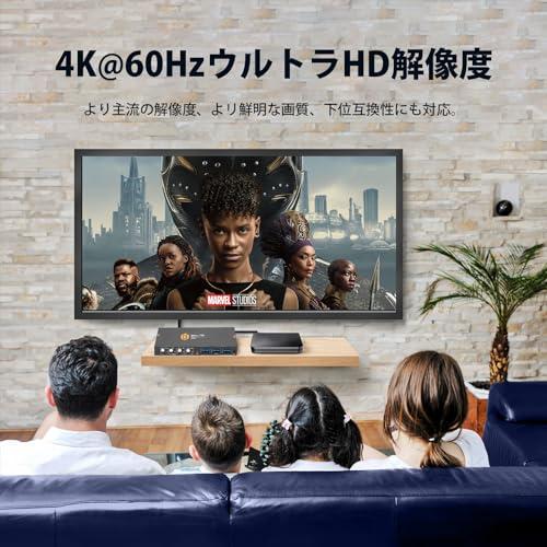 4K KVMスイッチ HDMI、フルUSB3.0ポート、4台のPCコンピュータが1台のモニタを共有、KVM 4入力 切替器、4K@60Hz対応、 |  | 02
