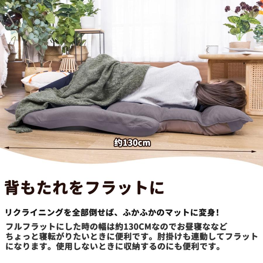 WAVV 座椅子 ひじ掛け付き ハイバック 低反発 背もたれ・頭部 14段階調整 肘掛けリクライニングに連動 1人掛け フロアチェア 座椅子 ラ |  | 04