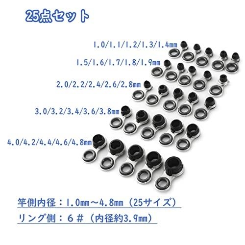 ロッドガイド 釣り竿 ステンレス 6# 1.0~4.8mm 25点セット 修理 交換 |  | 01