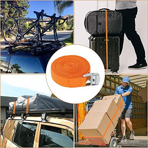 Runbod 荷締めベルト 荷物 固定 ベルト 2m 梱包/自転車/バイク 固定ベルト 幅25mm 8本セット オレンジ |  | 03