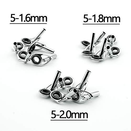トップガイド ロッドガイド ステンレス 釣り竿 穂先 5-1.6mm / 5-1.8mm / 5-2.0mm 15点セット |  | 01