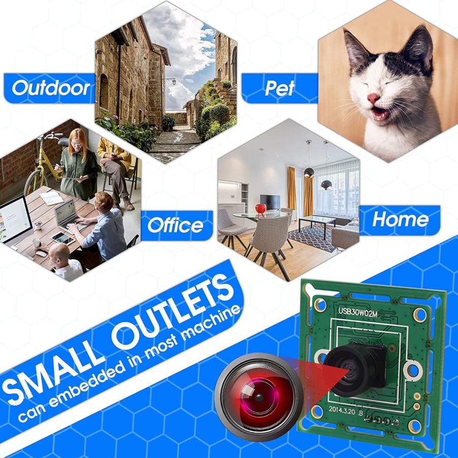 ELP USBカメラモジュール 480P 高速 60fps ミニ組み込みウェブカメラボード ミニM7レンズ付き 120度レンズ CMOS OV7 |  | 04