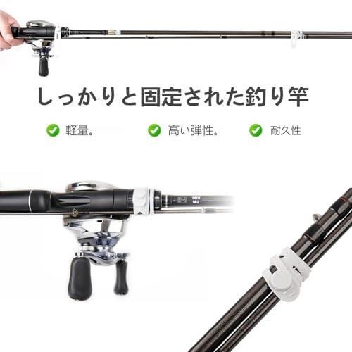 釣り竿固定用シリコンバンド 30本組 超伸縮5-20インチ 竿傷防止 軽量コンパクト収納 黒色 - 30本入り |  | 01