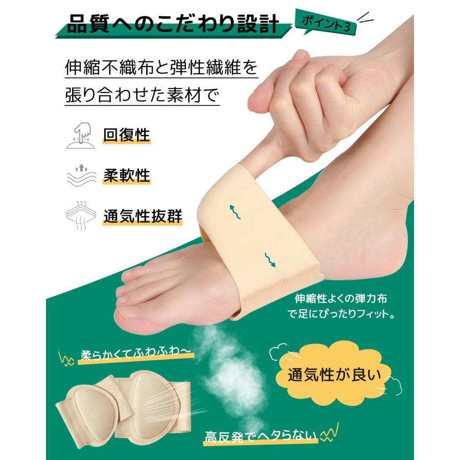 扁平足 サポーター 土踏まず 2023新型 足用アーチサポーター 足裏 保護パッド ラテックスクッション内蔵 足裏サポーター 快適 足の甲 土踏 |  | 05