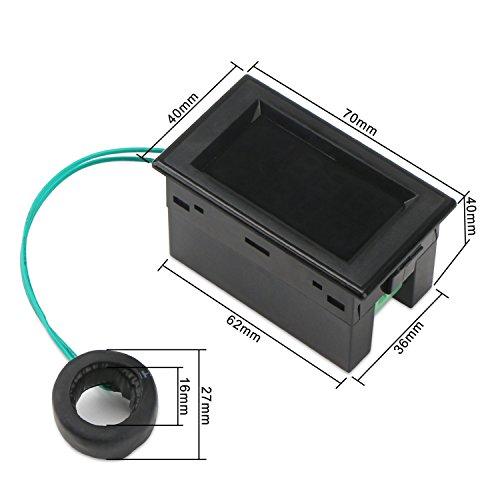 DROK LCD画面 デジタルマルチメータ 電圧計電流計 AC 80-300V電圧電流メータゲージ 100A電流センサトランス付け 2線式デジタ |  | 06