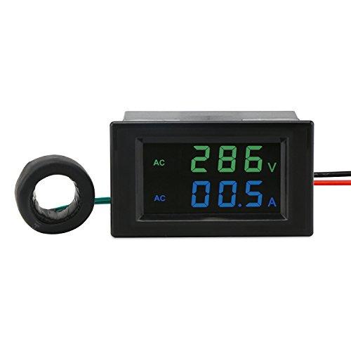 DROK LCD画面 デジタルマルチメータ 電圧計電流計 AC 80-300V電圧電流メータゲージ 100A電流センサトランス付け 2線式デジタ |  | 08