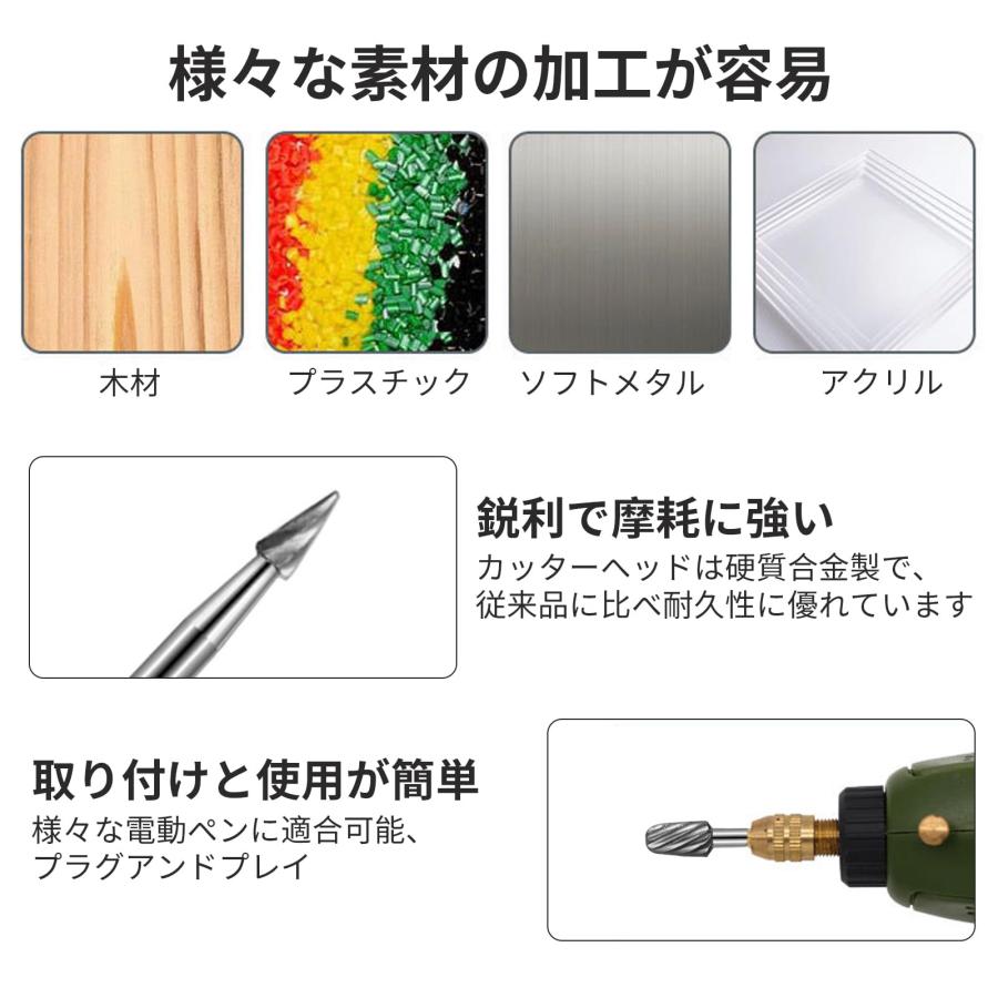 aninako 超硬バー タングステンバー 超硬バー リューター ビット 高速度 工具 切削 研磨用 超硬フライスカッター金属バー 全体タングス |  | 04