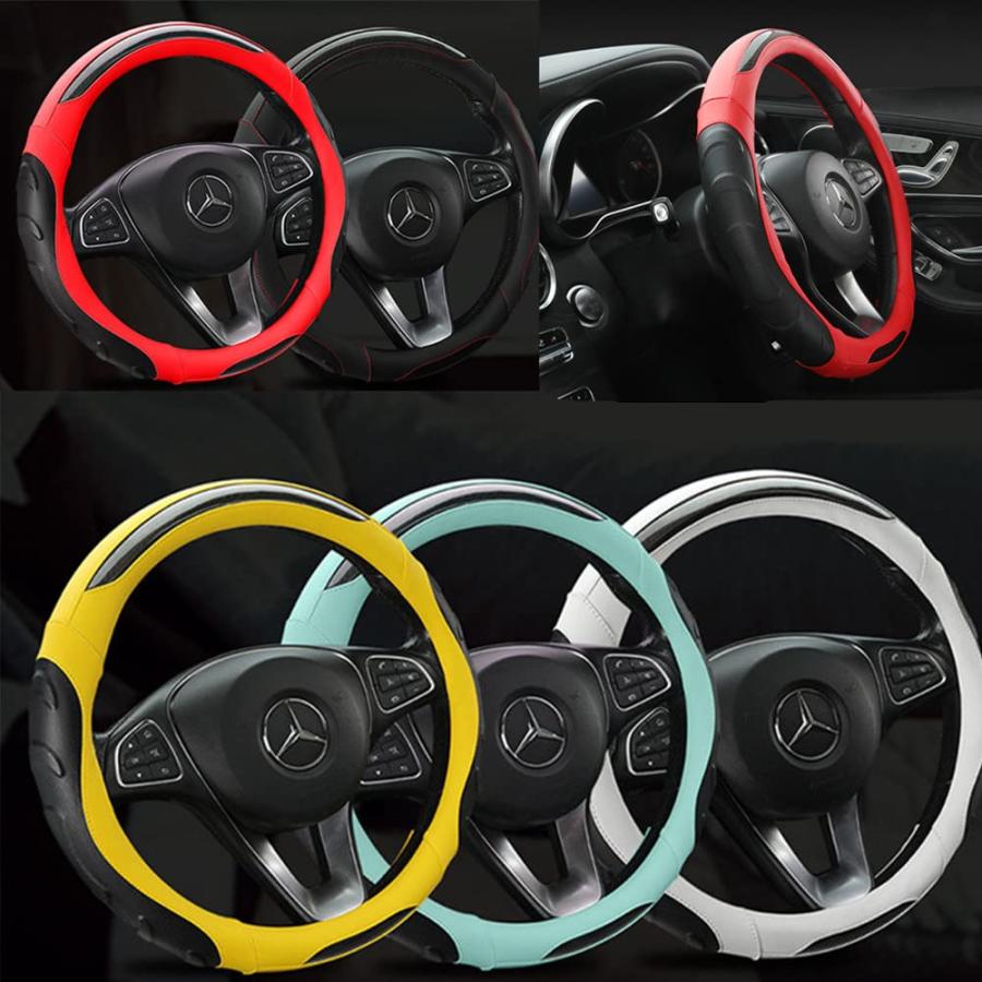 SEKIDAR ハンドルカバー 軽自動車 車用 ステアイングカバー O型 38cm カーアクセサリ 3Dグリップ 汚れ&滑り防止 四季汎用 通気 |  | 06