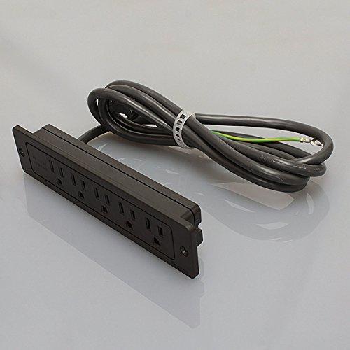 ノア 家具用コンセント（什器用） アース付5ヶ口コンセント 黒 VCTFコード1.9m デスク埋め込み式 1500Wまで NC1553N黒 |  | 01