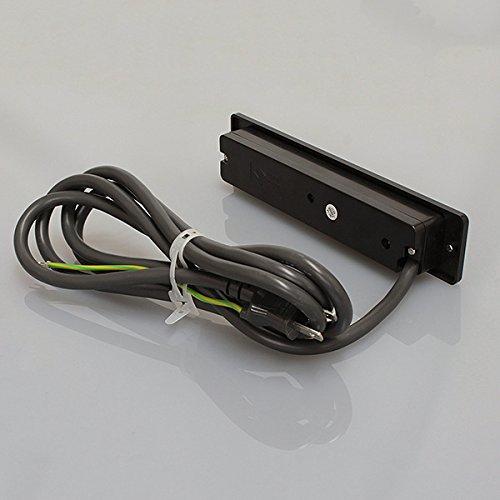 ノア 家具用コンセント（什器用） アース付5ヶ口コンセント 黒 VCTFコード1.9m デスク埋め込み式 1500Wまで NC1553N黒 |  | 02