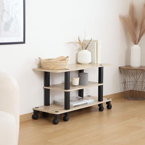 不二貿易 キャスター付きテレビ台 コーナータイプ 工具不要で組み立て簡単 幅80×奥行29.5×高さ44.5cm オーク 52271 |  | 06