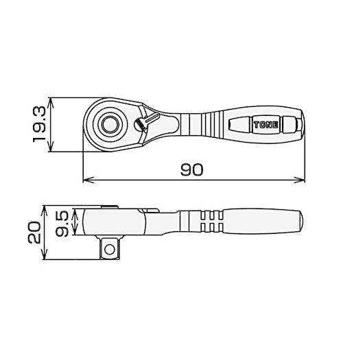 トネTONE ショートラチェットハンドルホールドタイプ RH2HS 差込角6.35mm1/4 |  | 04