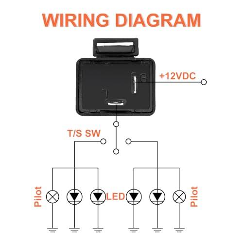 Weasch 自動電子ウィンカーフラッシャーリレー 2個パック 12VDC 0.1W-150W 2ピン LEDウィンカー/オートバイLEDウィン |  | 03