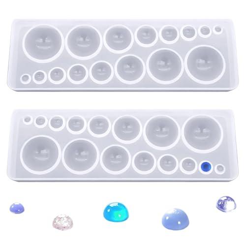 サムコス シリコンモールド型 半球 2個セット エポキシ樹脂 UVレジン型 多サイズ 半透明 ソフトモールド 初心者向き DIY ハンドメイド | 