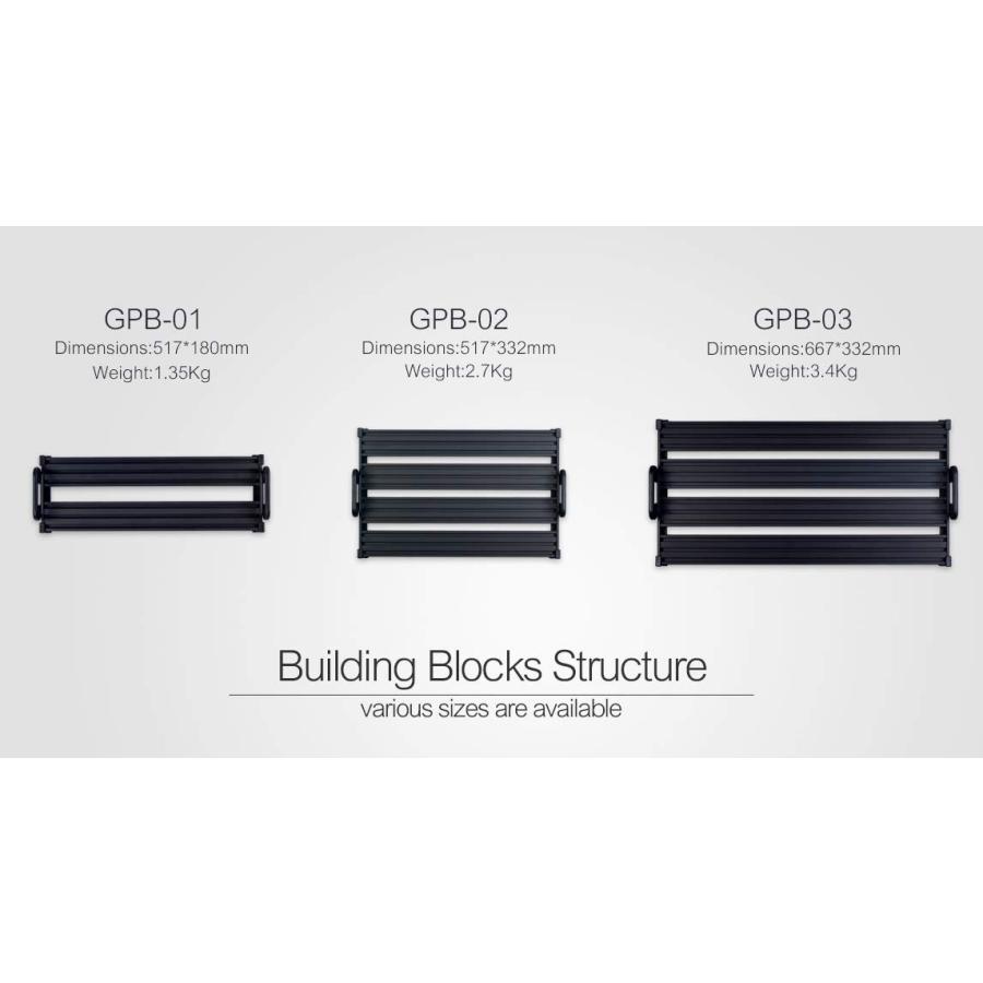 Guitto ギターエフェクター ペダルボード クランプブロック固定効果 アルミニウム合金超軽量キャリングバッグ付き 小 黒 |  | 06