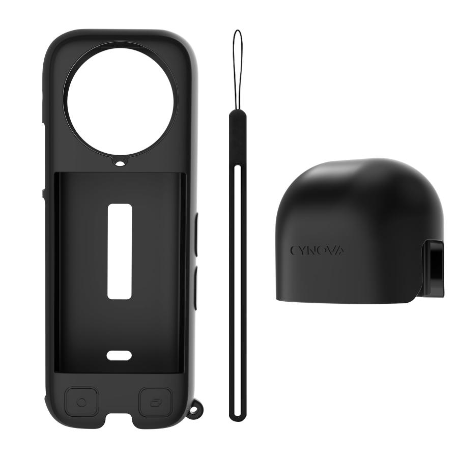 CYNOVA 黒のInsta360 X4用 レンズカバーインスタ360 X4 保護ケース 