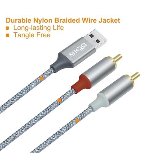 DCHAV USB A to 2RCA 変換 オーディオケーブル 1.2m Y型 分岐 赤/白 USB Type-A オーディオケーブル ナイロ |  | 05