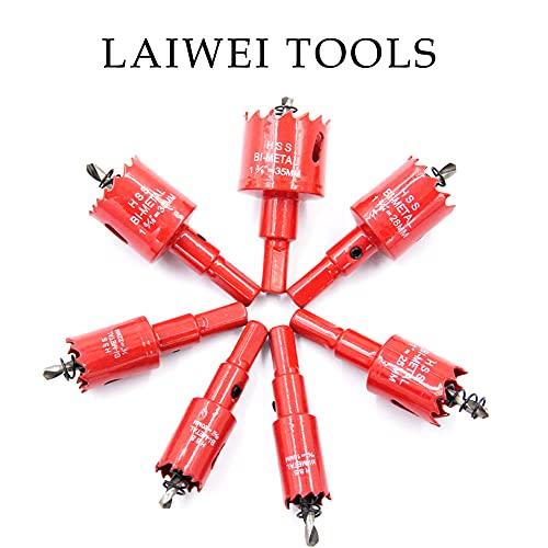 バイメタルホールソーセット、LAIWEI電気ドリルツール、ホールソー、薄い金属 木材 PVC用のドリルツール 18.20.22.25.28.30 |  | 05