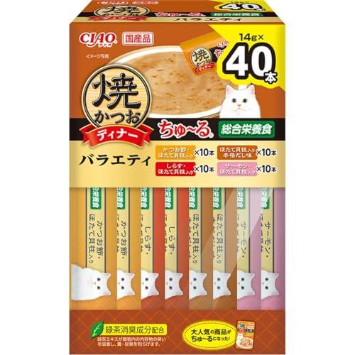 チャオ CIAO 焼かつおディナーちゅ~る バラエティ 14g×40本 猫用おやつ BOX | 