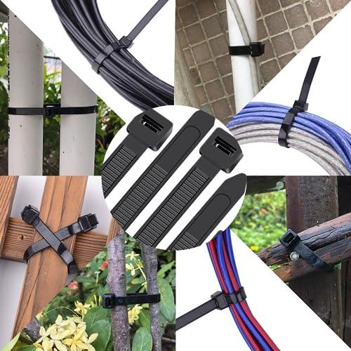 結束バンド 長さ400mm、幅7.6mm、耐荷重55kg、耐紫外線性，庭の収納整備などに広く利用されています30 本入） ブラック |  | 04