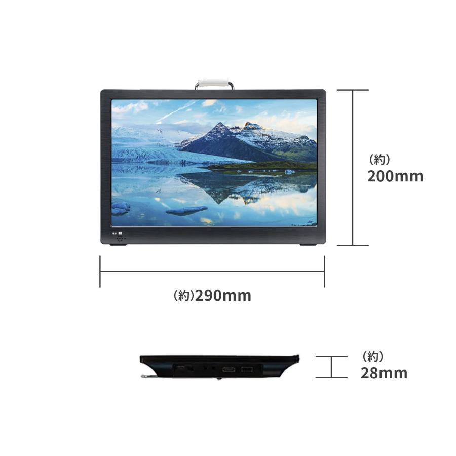 東京Deco 12V型 液晶テレビ ポータブル Type-C搭載 フルセグ 車載用