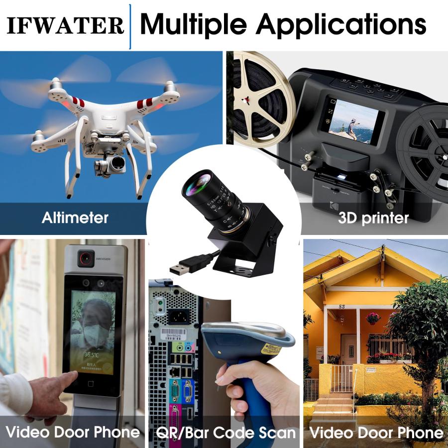 4K USBカメラ、CMOS IMX 415イメージセンサー付き、ELP 5-50 mm 10 X光学手動ズームレンズUSB Webカメラ、21 |  | 05