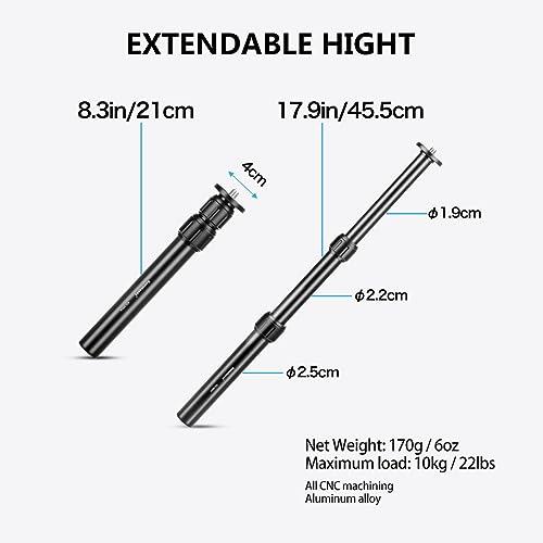 Koolehaoda 三脚延長ポール 汎用性 延長ポール 3節伸縮 長さ21-45cm アルミニウム合金ジンバル延長ポール 1/4-3/8ネジ付 |  | 02