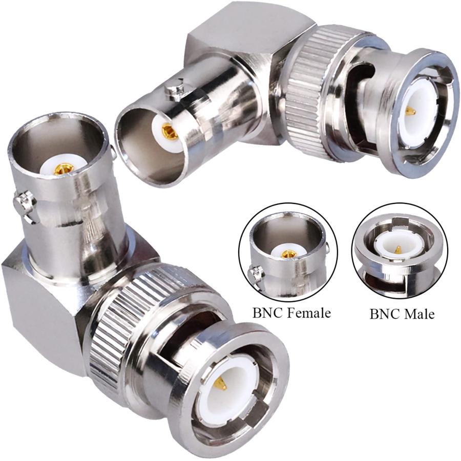 BNC RF同軸ケーブルアダプター 2個 、90度BNCオスからBNCメス同軸コネクター 直角BNC同軸アダプターケーブル ジェンダーチェンジャ |  | 04