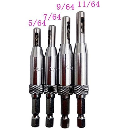 センター出し用 ドリルビット ヒンジ 蝶番 取り付けセンター出し用 木工用 皿ネジ 下穴用 ドリル ガイド４本/セット |  | 02