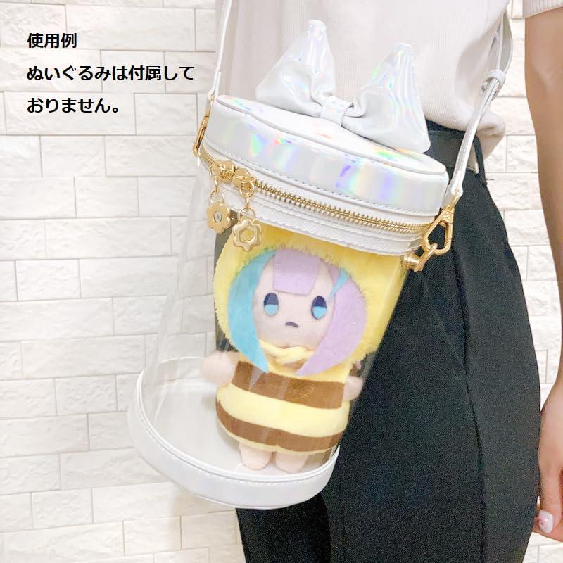 ジートリガーG triger 猫耳風リボン付きぬいバッグ ぬいポーチ 収納 見せバッグ ショルダーバッグ イベント クリア 透明 円筒 ピンク |  | 05