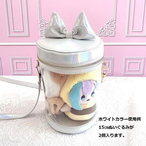 ジートリガーG triger 猫耳風リボン付きぬいバッグ ぬいポーチ 収納 見せバッグ ショルダーバッグ イベント クリア 透明 円筒 ピンク |  | 06