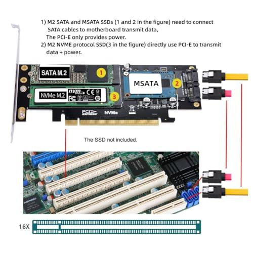 ChenYang M.2 NVME to PCIe 3.0/4.0 X16 & SATA/MSATA SSD to SATA 3 in 1コンボ |  | 01